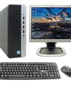 Desktop HP ProDesk 400 G4 SFF, Intel Core i5-ta Gen, 500GB HDD, 8GB RAM, WIN10 Pro, Monitor 19” Pulg, Teclado y mouse.