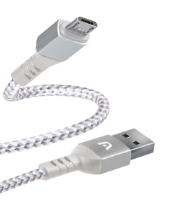 Cable Argom Dura Form Micro Usb To Usb 2.0 Nylon Braided 1.8m/6ft White Arg-cb-0021wt