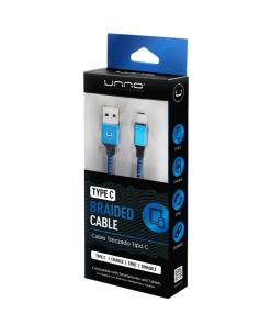 Cable Type C Braided 5ft / 1.5m Blue - Cb4061bl Unno Tekno