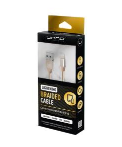 Cable Lightning Braided 5ft / 1.5m Gold - Cb4061gd Unno Tekno