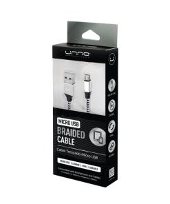 Cable Micro Usb Braided 5ft / 1.5m Silver - Cb4061sv Unno Tekno