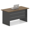 Escritorio Sit-d295 Office With 3-drawer With Lock, Privacy Panel, Dark Grey & Walnut Color