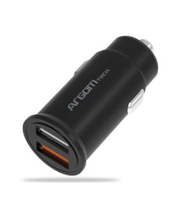 CARGADOR USB  PARA CARRO ARGOM 30W 2-USB PUERTOS BLACK ARG-AC-0111BK