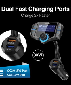 SOPORTE VEHICULAR BT MANOS LIBRE  ARGOM SPECTRO T4 CON PANTALLA Y CARGADOR ARG-AC-0348BK