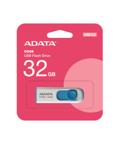 MEMORIA USB ADATA C008 32GB RETAIL WHITE / BLUE / AC008-32G-RWE