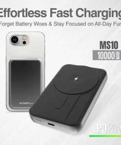 POWER BANK ARGOM MS10 MAGNETIC 10000MAH ALUMINUM SILVER ARG-PB-1162SL