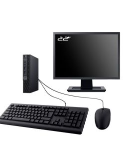 Desktop Micro Pc Dell Optiplex Reac, Intel Core i3 8va Gen, 256GB SSD, 8GB RAM, WIN11 Pro, Monitor 22” Pulg, Teclado y mouse.