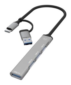 HUB 4-PORTS DUAL A & C TO USB A 2.0*3 & USB A 3.0*1 - HB1014GY UNNO TEKNO