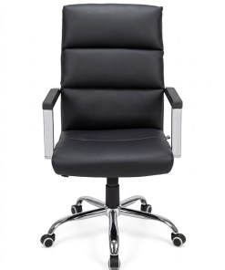 SILLA OFICINA METAL/CUERO JZG-2574 NEGRA / 91568